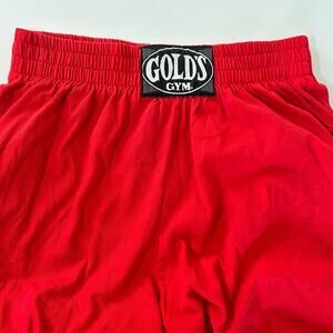 Vintage Gold’s Gym Workout Pants Red Cotton Joggers Bodybuilding Fitness Mens L